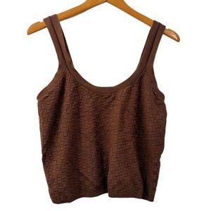 Abercrombie & Fitch Chocolate Brown Textured Knit Tank Top, Scoop Neck, Size XL